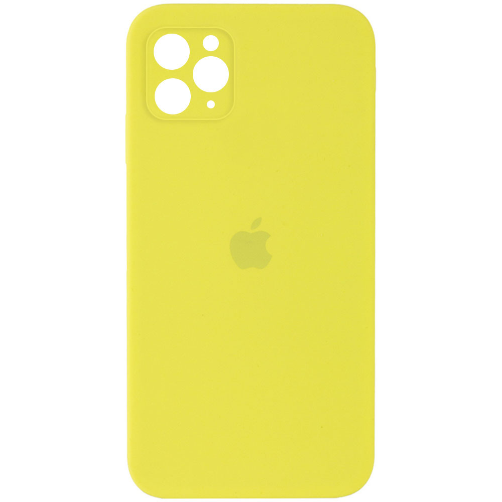 Silicone Case Square Full Camera Protective (AA) для iPhone 11 Pro (Bright Yellow)-0